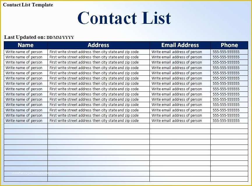 Telephone Call List Templates 10 Free Printable Xlsx Pdf Docs Vrogue