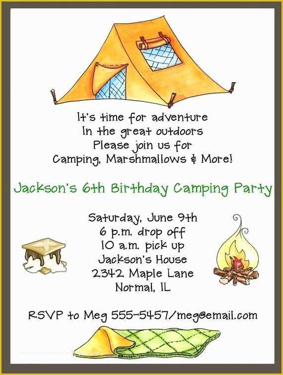 Camping Invitations Templates Free Of 144 Best Images About Camping Birthday Party On Pinterest