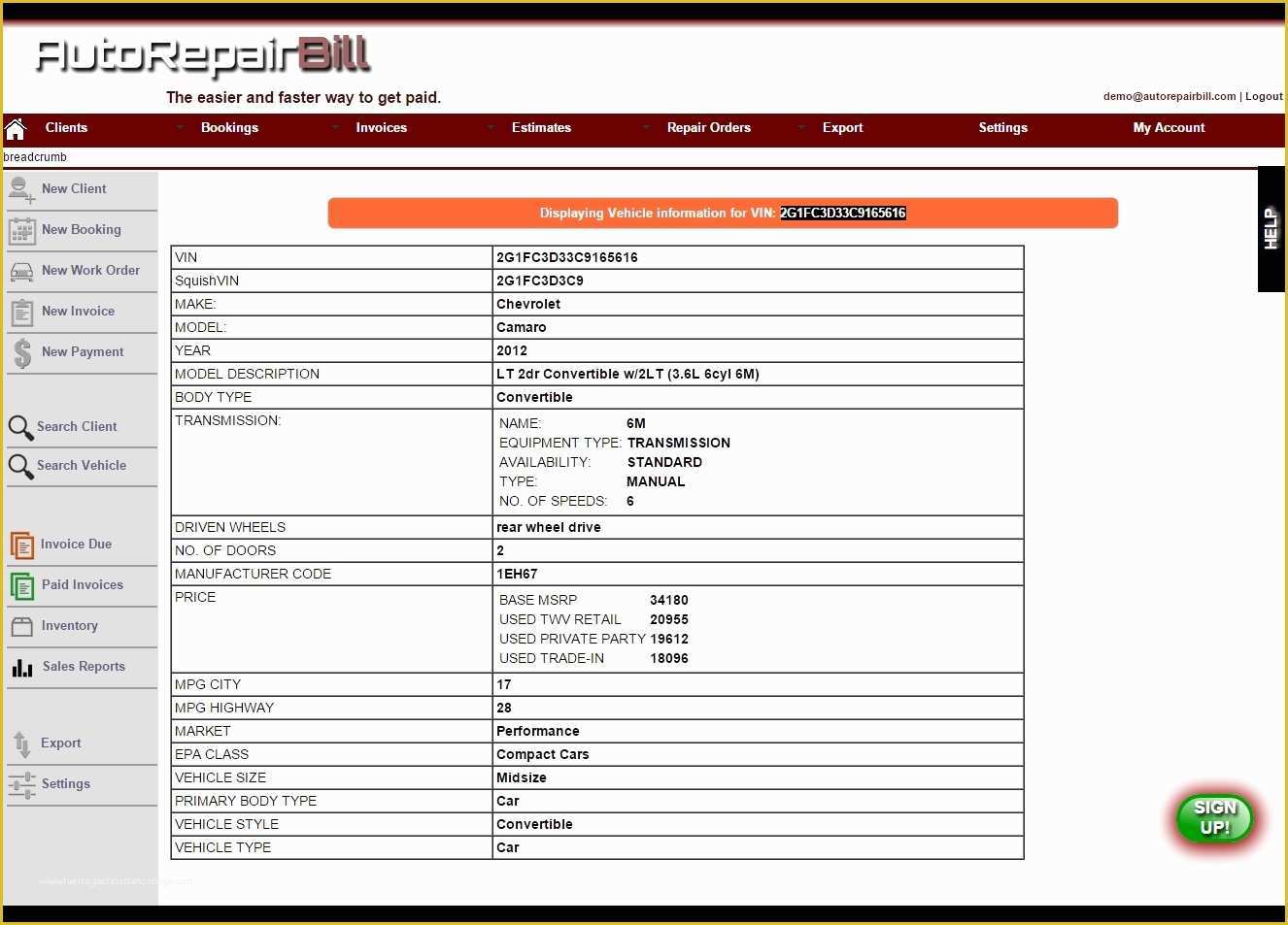 Car Repair Invoice Template Free Download Of Auto Repair Invoice 