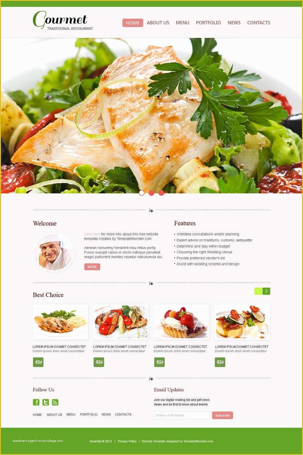 Catering Website Templates Free Of Free Website Template Restaurant 