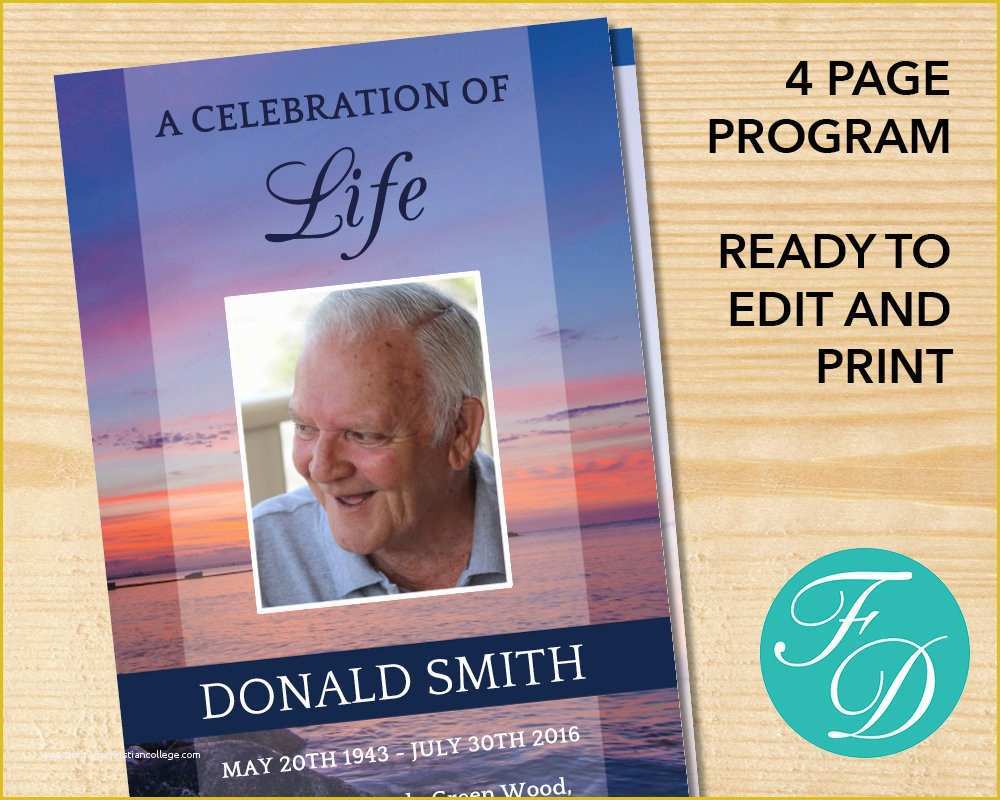 Free Downloadable Celebration Of Life Templates