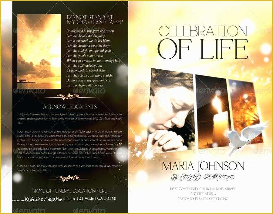 Celebration Of Life Template Free Download Of Funeral Handout Template