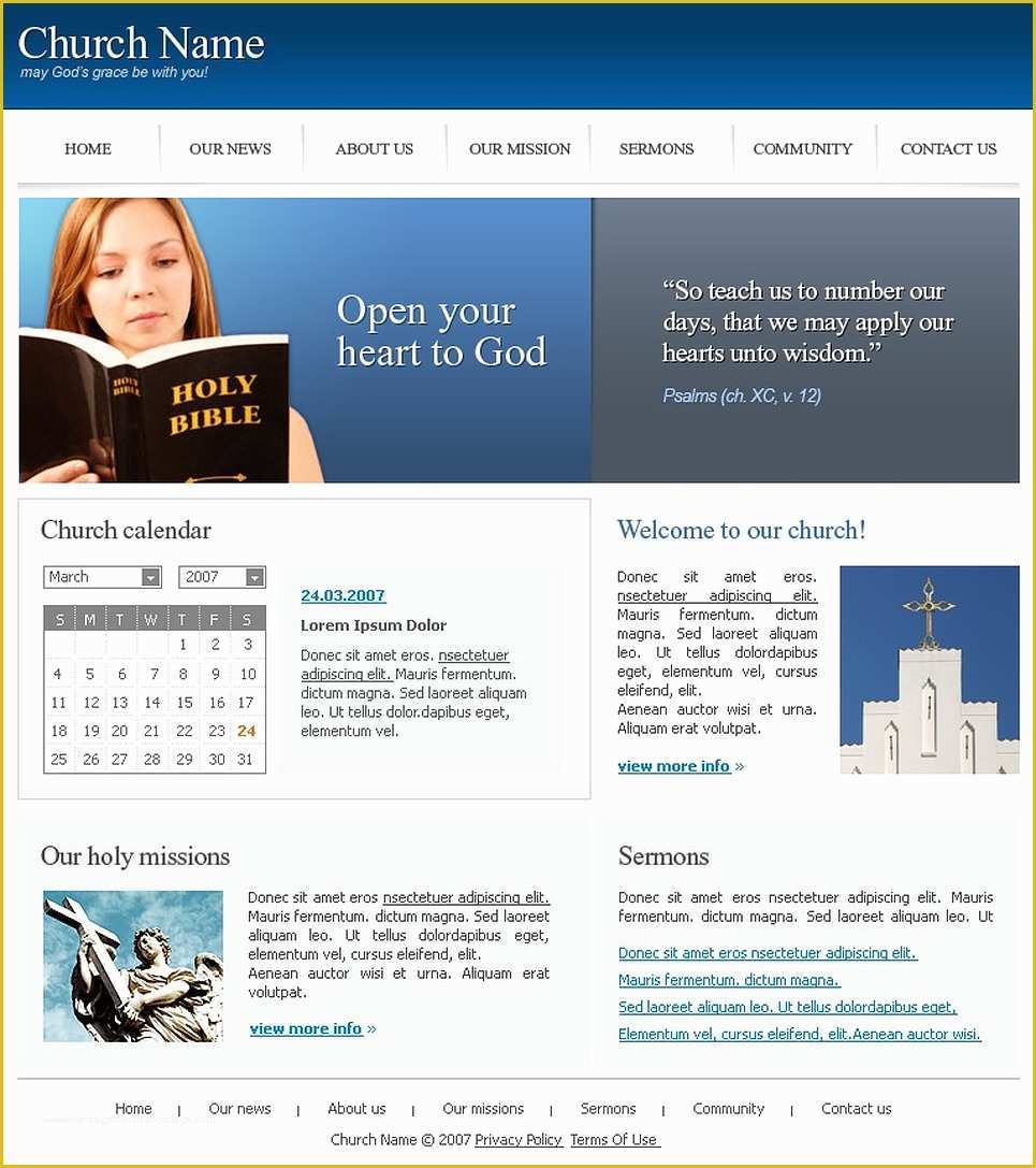 Christian Church Website Templates Free Download Of Christian Website 