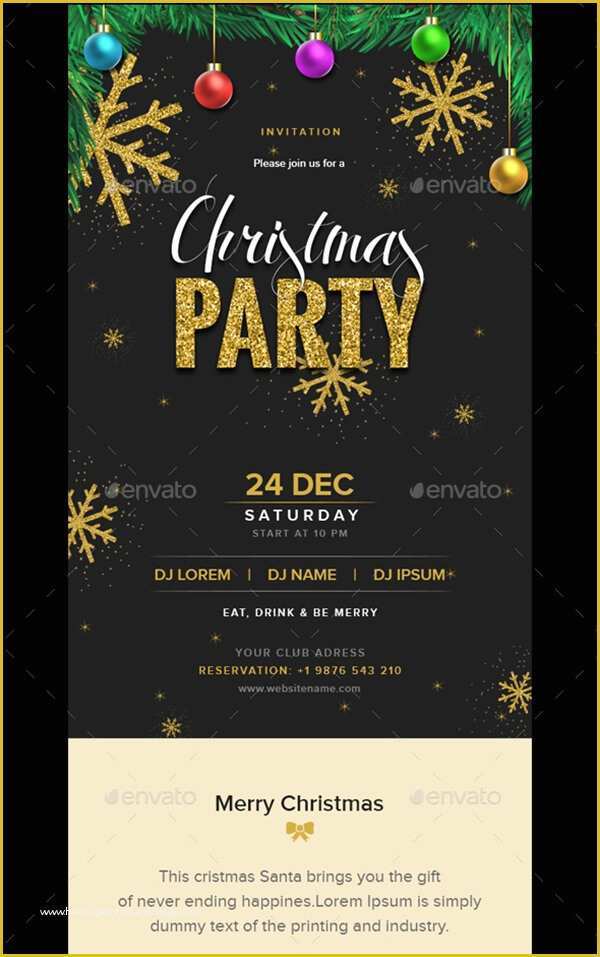 Christmas Party Invitation Email Templates Free Of Christmas Email 