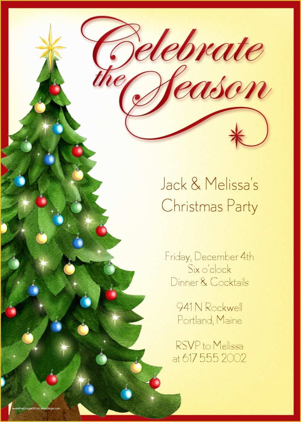 Christmas Party Invitation Templates Free Word Of Christmas Party 