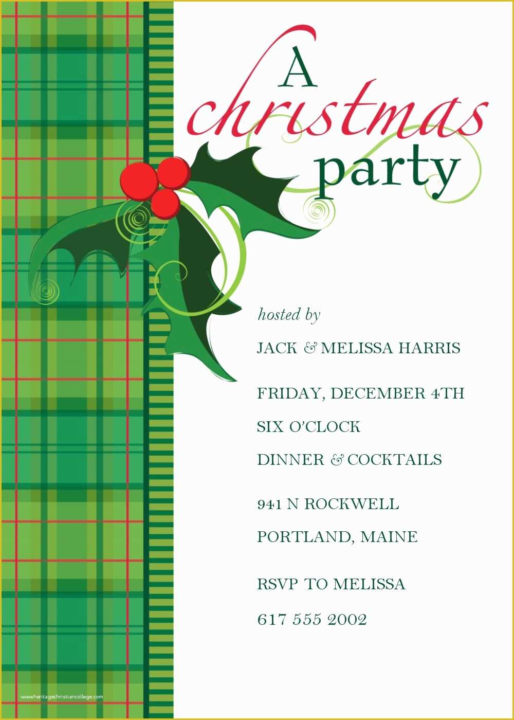 Christmas Party Invitation Templates Free Word Of Dinner Invitation 