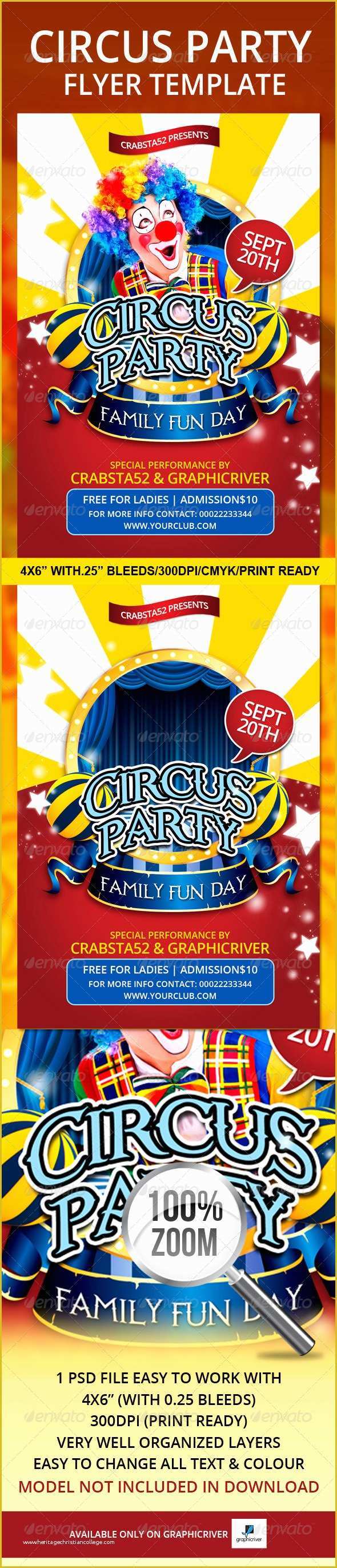  Circus Poster Template Free Download Of Circus Party Flyer Template By 