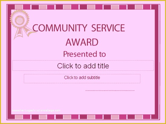 Community Service Certificate Template Free Of Pin Sample Certificate ...