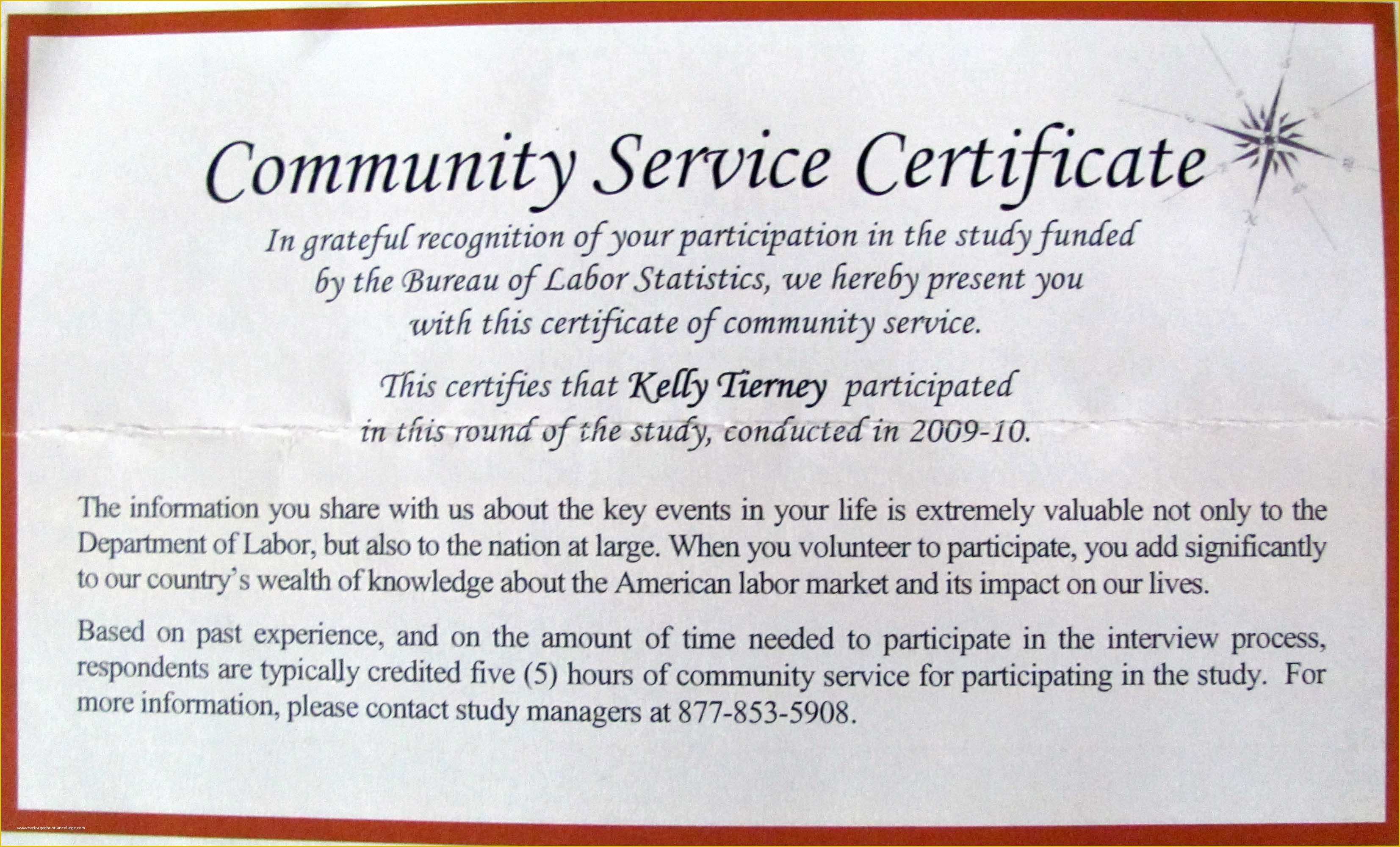 Community Service Completion Certificates Formal Word Templates Gambaran