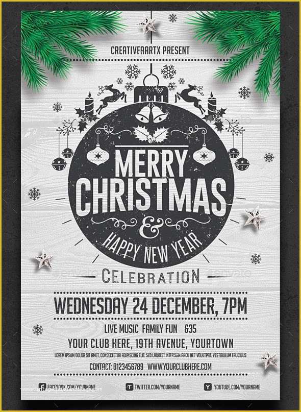  Company Christmas Party Flyer Template Free Of 24 Christmas Flyer 