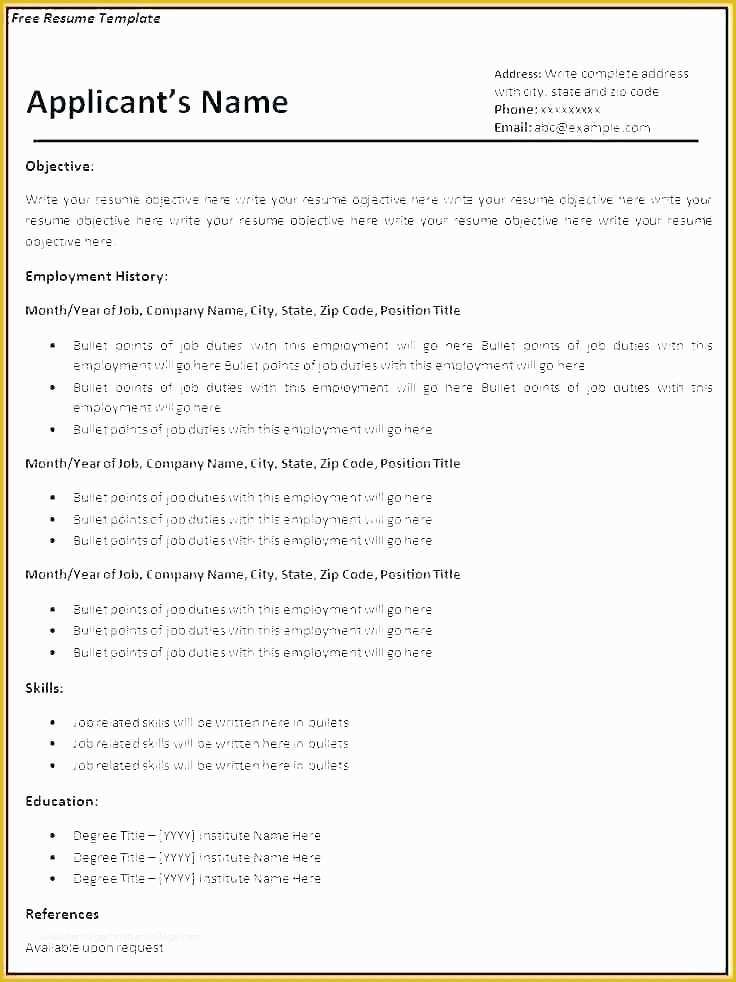 Completely Free Resume Template Download Of Totally Free Resume Download Unique 23 Best