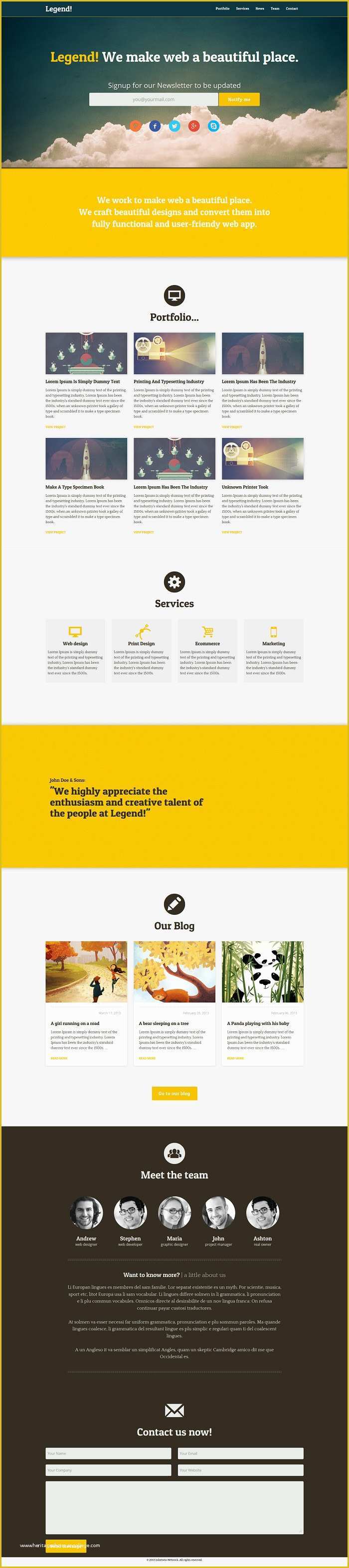 Create Free Website Template Of Free Responsive Web Templates with Psd