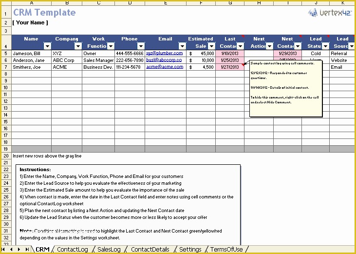 ms access crm template
