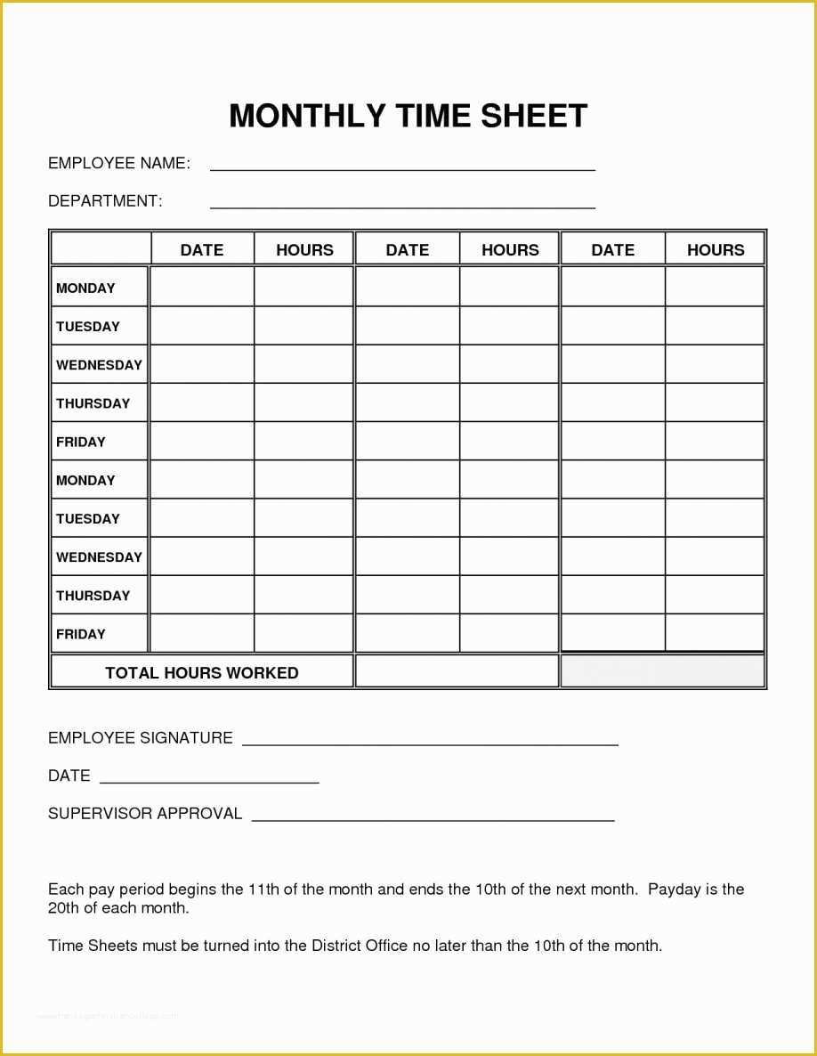 64 Daily Timesheet Template Free Printable | Heritagechristiancollege
