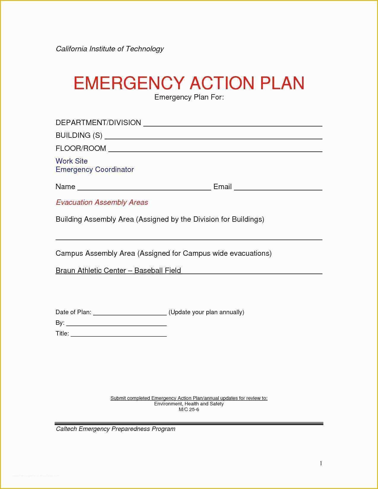 Printable Daycare Emergency Preparedness Plan Template Printable 