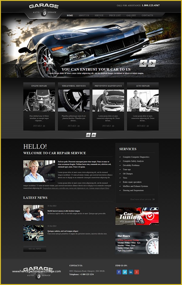  Dynamic Responsive Website Templates Free Download Of Garage Car Repair 