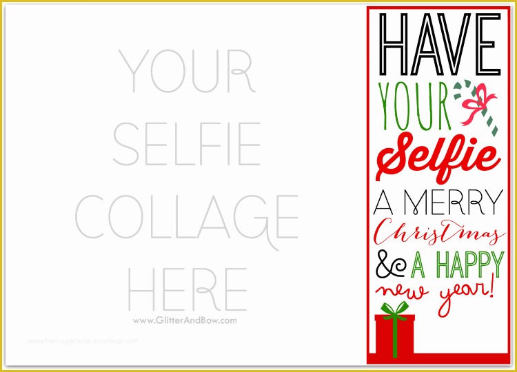 E Christmas Card Templates Free Of Diy Printable Selfie Christmas Card Template