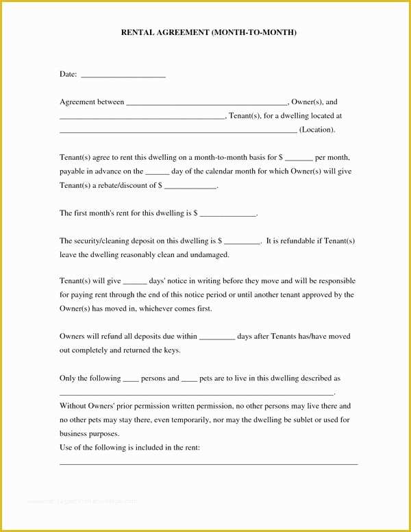 Easy Free Rental Agreement Template Of Rental Agreement Templates 15 Free Word Pdf Documents 