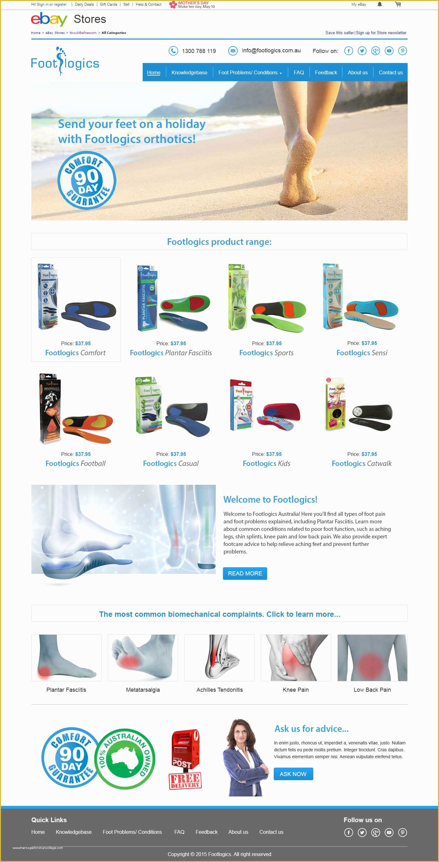 Ebay Store Templates Free Of Footlogics Australia Custom Ebay Shop 