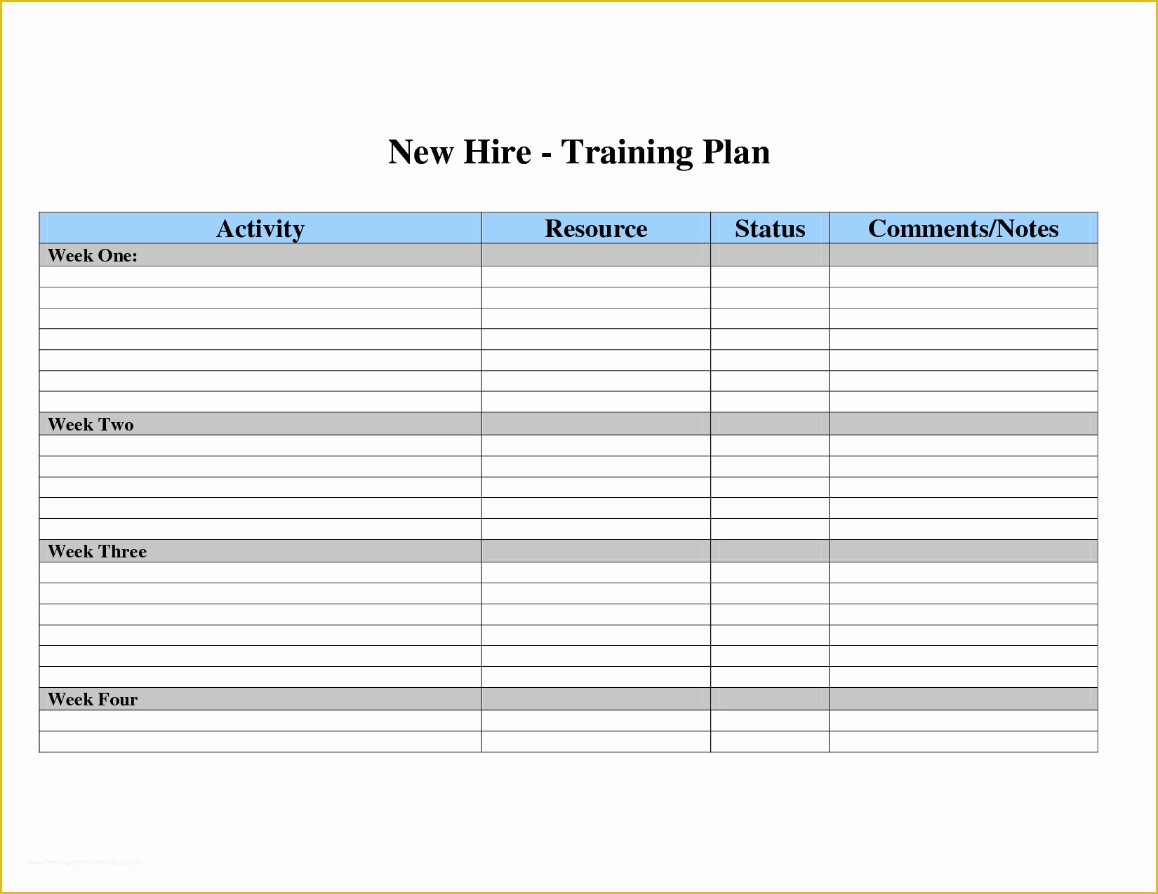 training agenda template