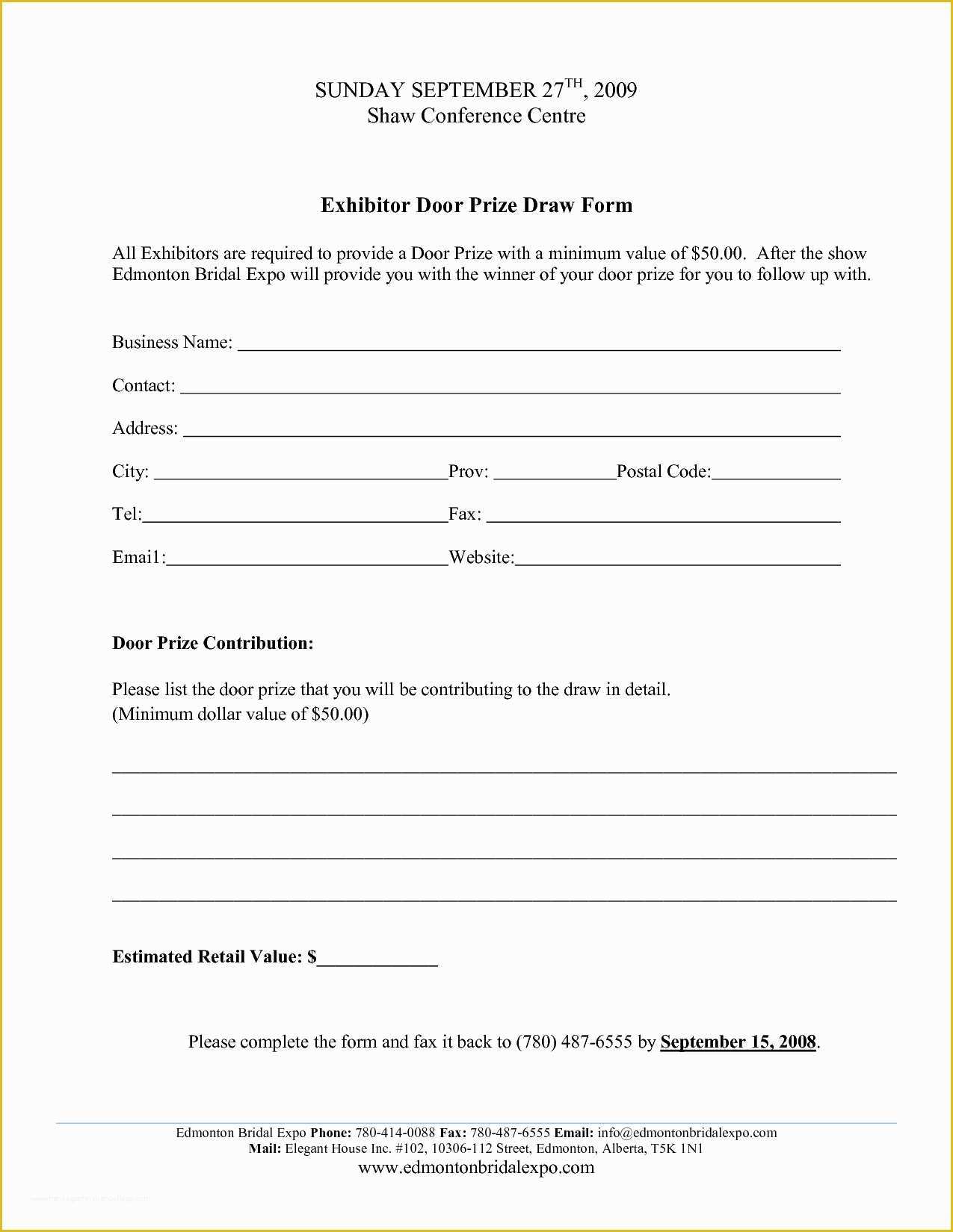 Entry Form Template Printable - Printable Forms Free Online