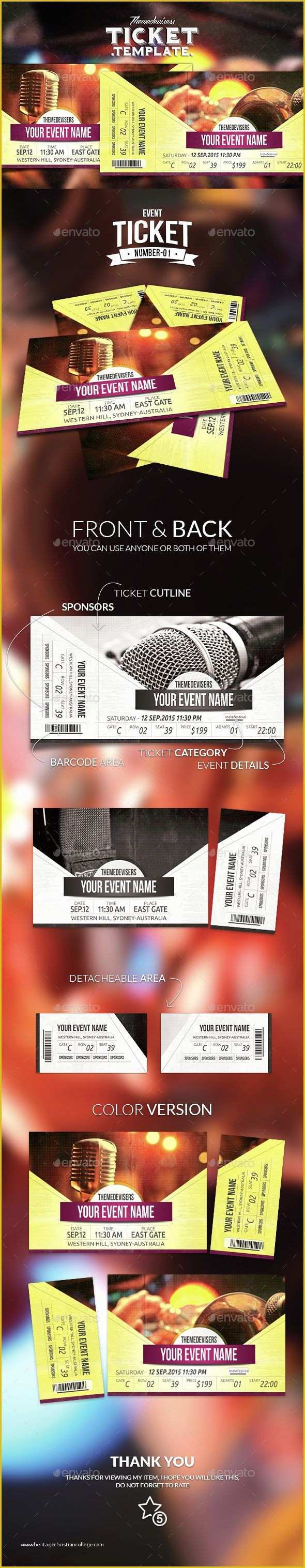 Event Ticket Template Psd Free Download Of Best 25 Concert Ticket 