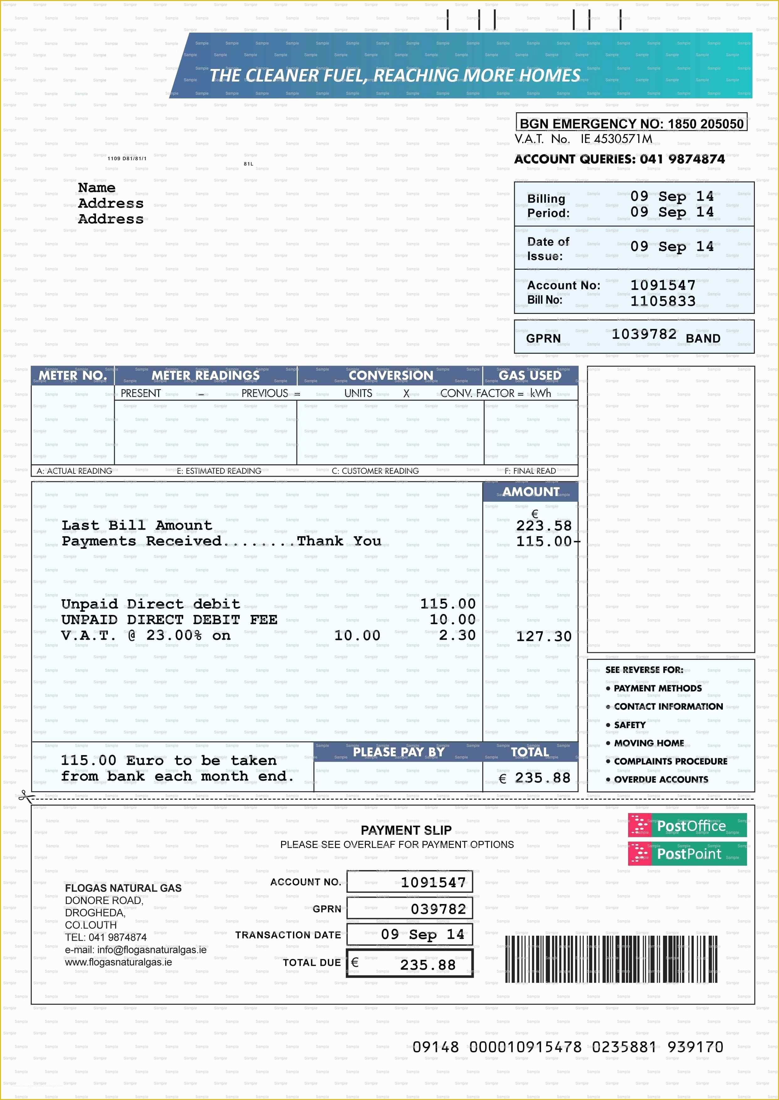 Utility Bill Template Download Free