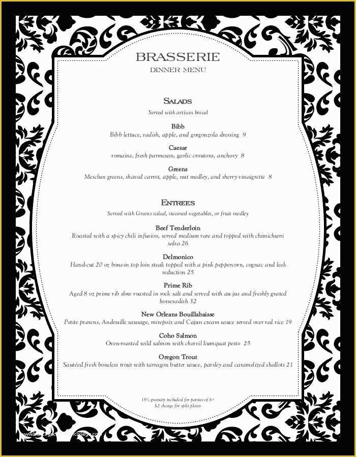 Fancy Menu Template Free Of Fancy Restaurant Menu Template 