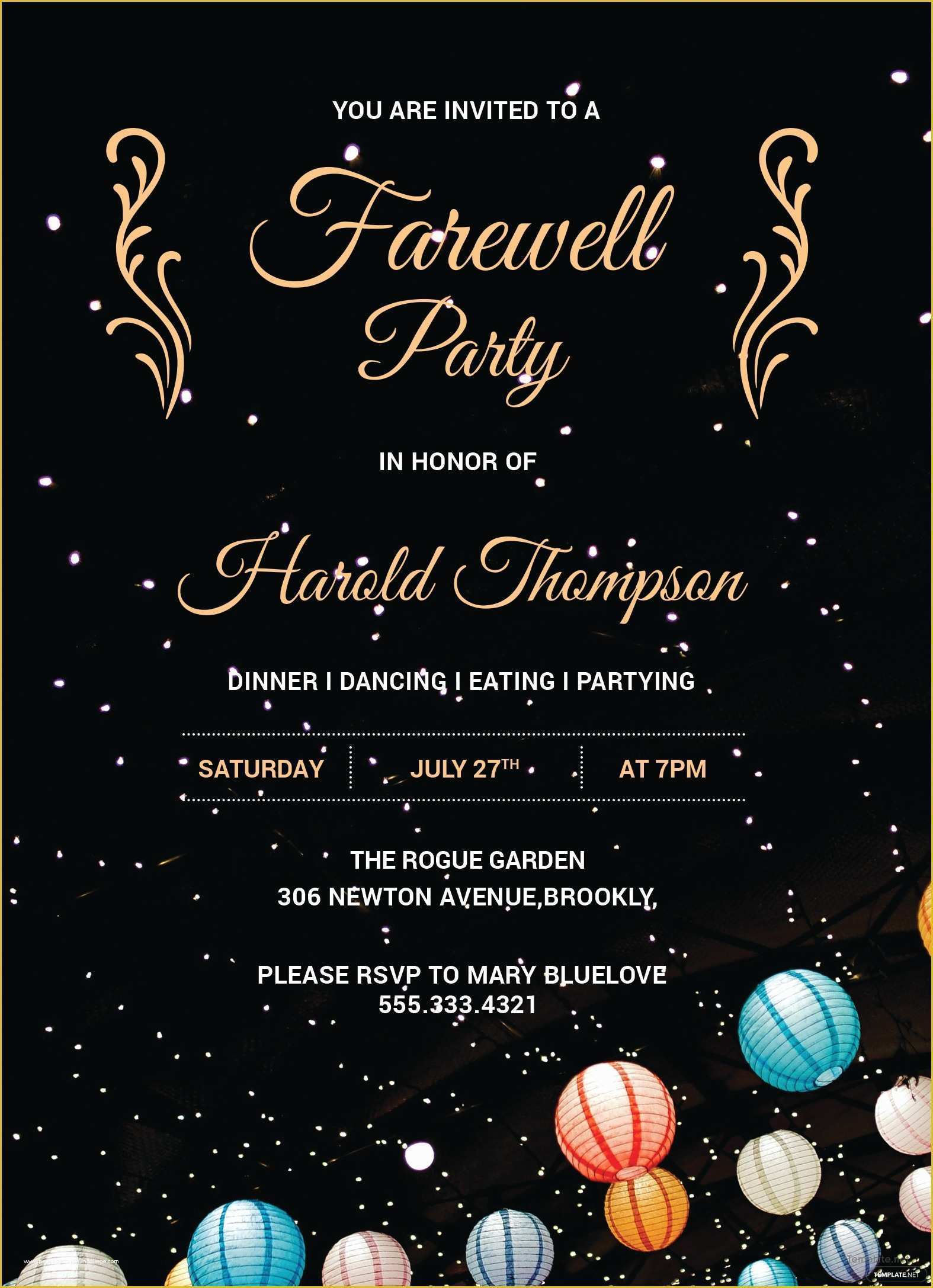 Farewell Party Invitation Template Free Of Free Farewell Party 