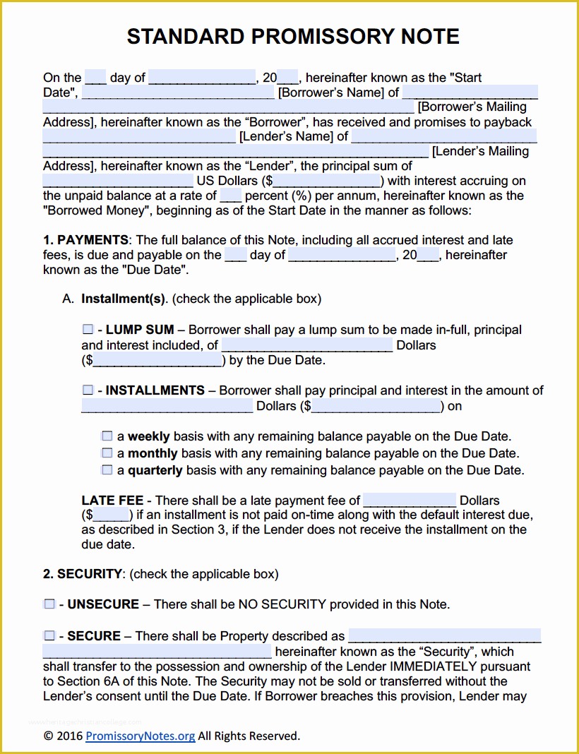 Florida Promissory Note Template Free Of Free Promissory Note Template Adobe Pdf Microsoft