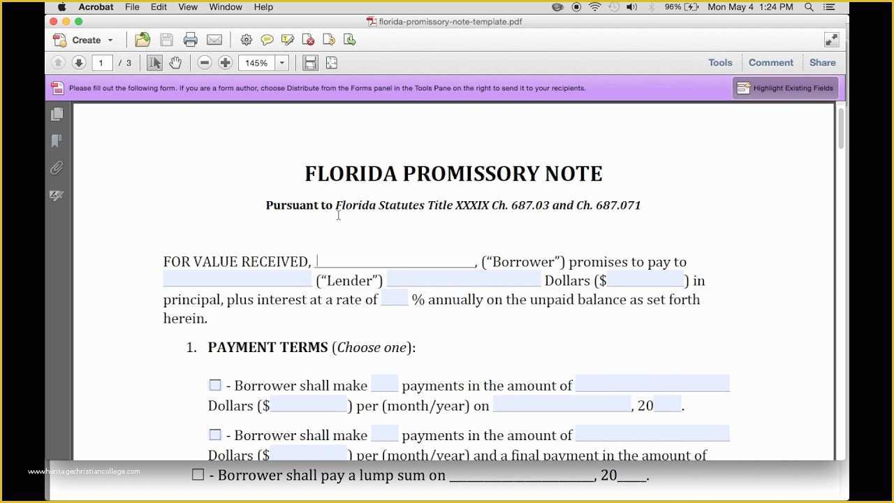 Florida Promissory Note Template Free Of How To Write A Florida 