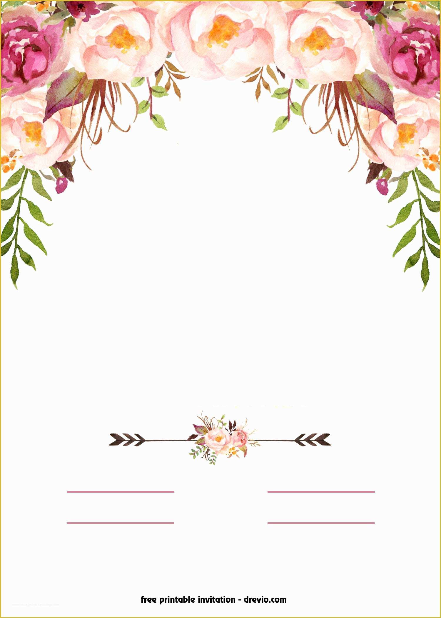 Flower Invitations Templates Free Of Free Printable Boho Chic Flower