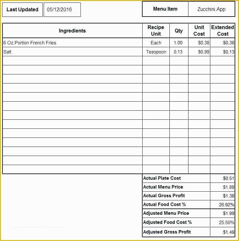 Free Food Costing Template Excel Web Use Our Free Food Cost Calculator 