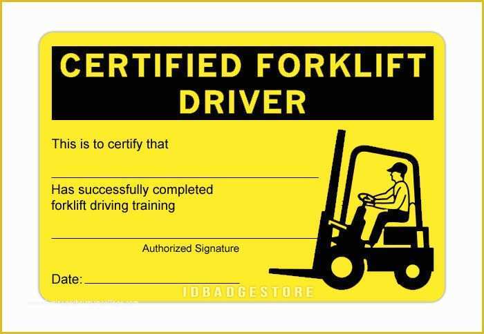 Forklift Certification Card Template Free Of 3 Pre Printed Certified 