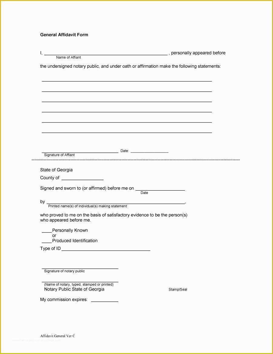 Blank Affidavit Form Examples Format Pdf Examples Gambaran