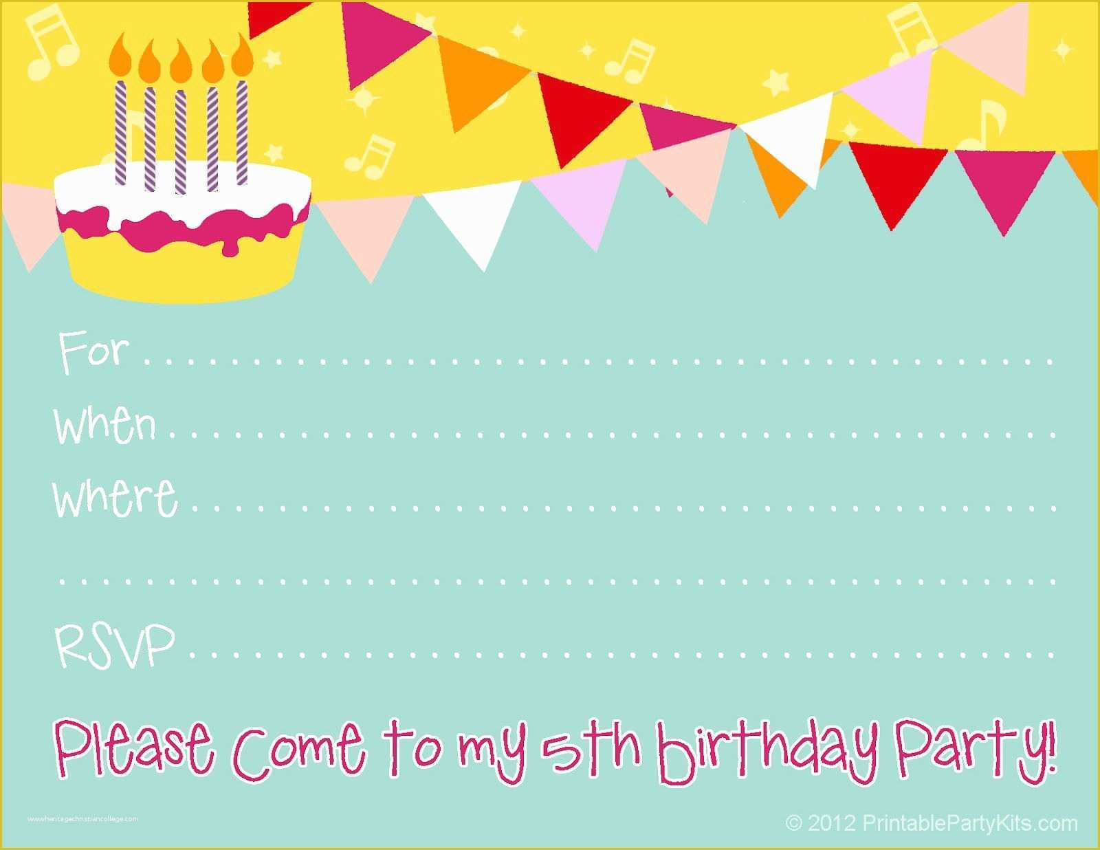 Free Anniversary Invitation Templates Of Birthday Invitations Kids 