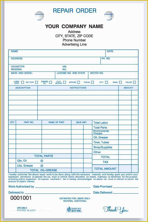 Free Auto Shop Receipt Template Of Receipt For Car Repair Heritagechristiancollege