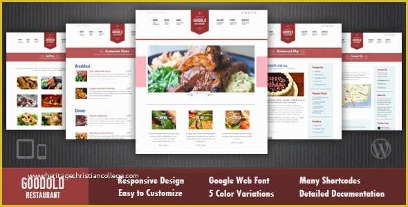 Free Bar Website Template Of Goodold Restaurant Responsive Wordpress theme by