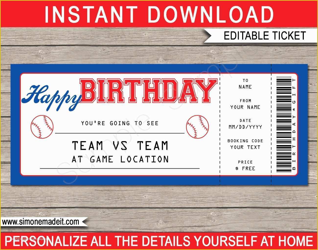 Free Baseball Ticket Template Of Printable Baseball Game Ticket