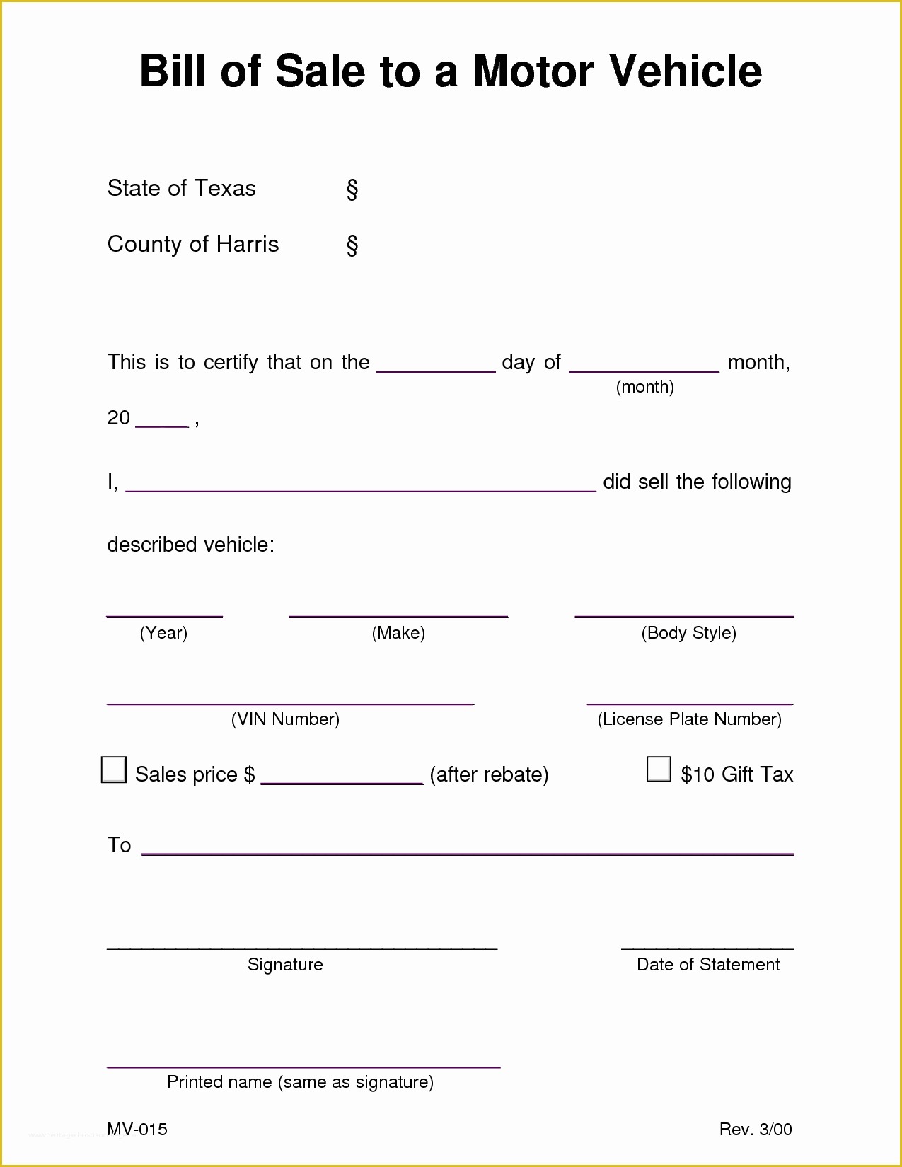 Free Bill Of Sale Template For Car Of Vehicle Sale Template Bill 