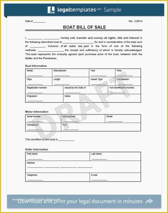 Free Bill Of Sale Template Georgia Of Best Adorable Printable Boat Bill Sale
