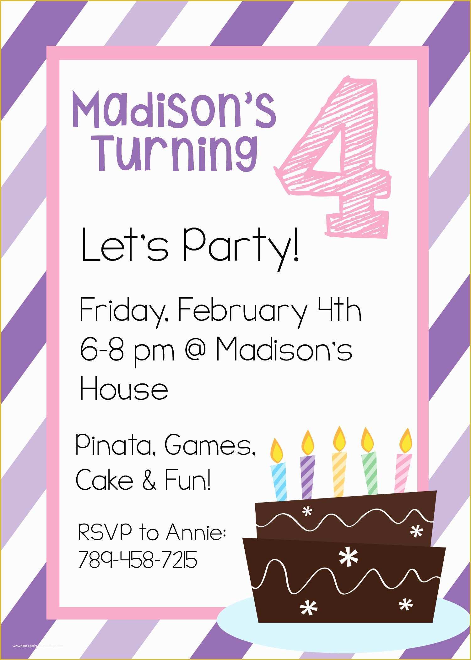 Free Birthday Party Invitation Templates Of Free Printable Birthday 