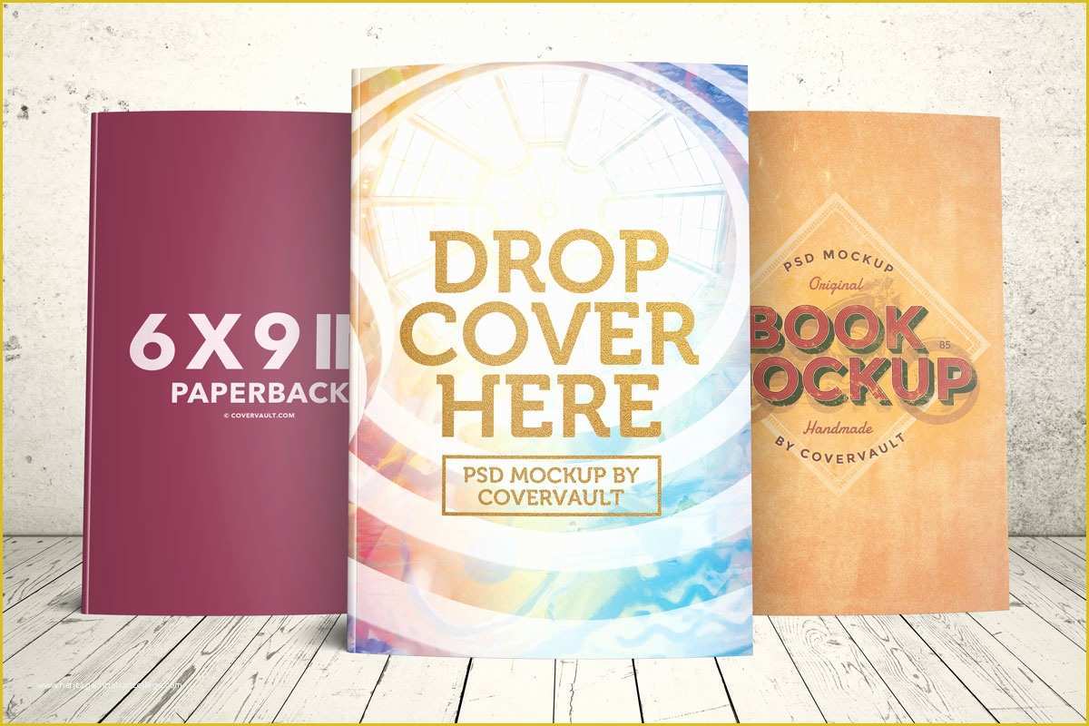 Free Book Jacket Template Of Covervault Free Psd Mockups For Books And 