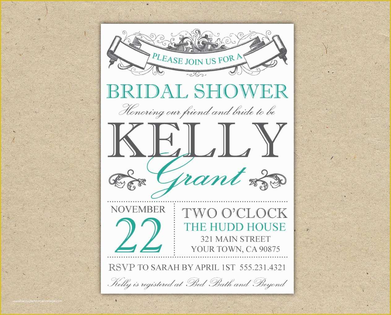 Free Bridal Shower Invitation Templates For Word Of Bridal Shower 