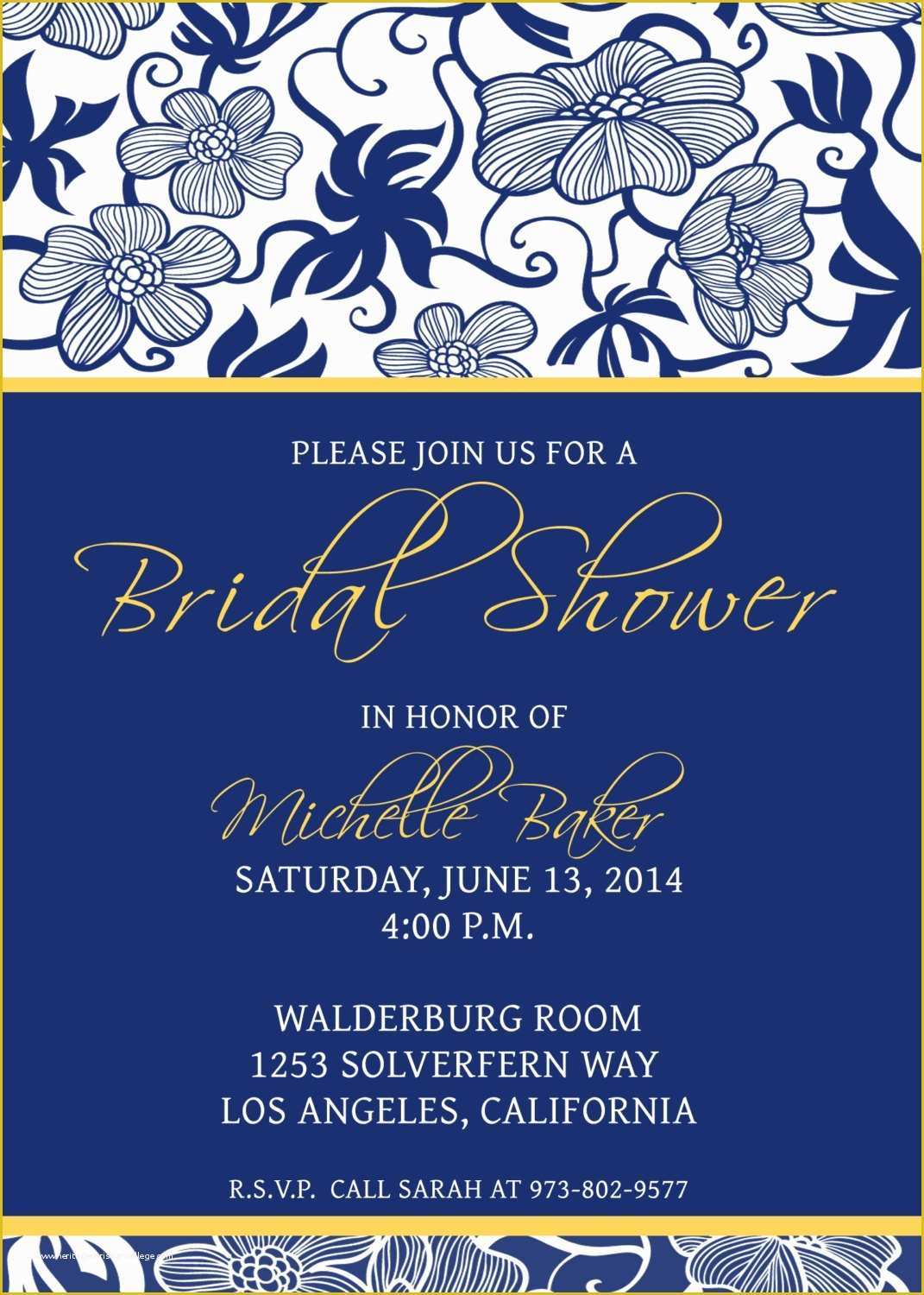 Free Bridal Shower Invitation Templates Photoshop Of Floral Bridal
