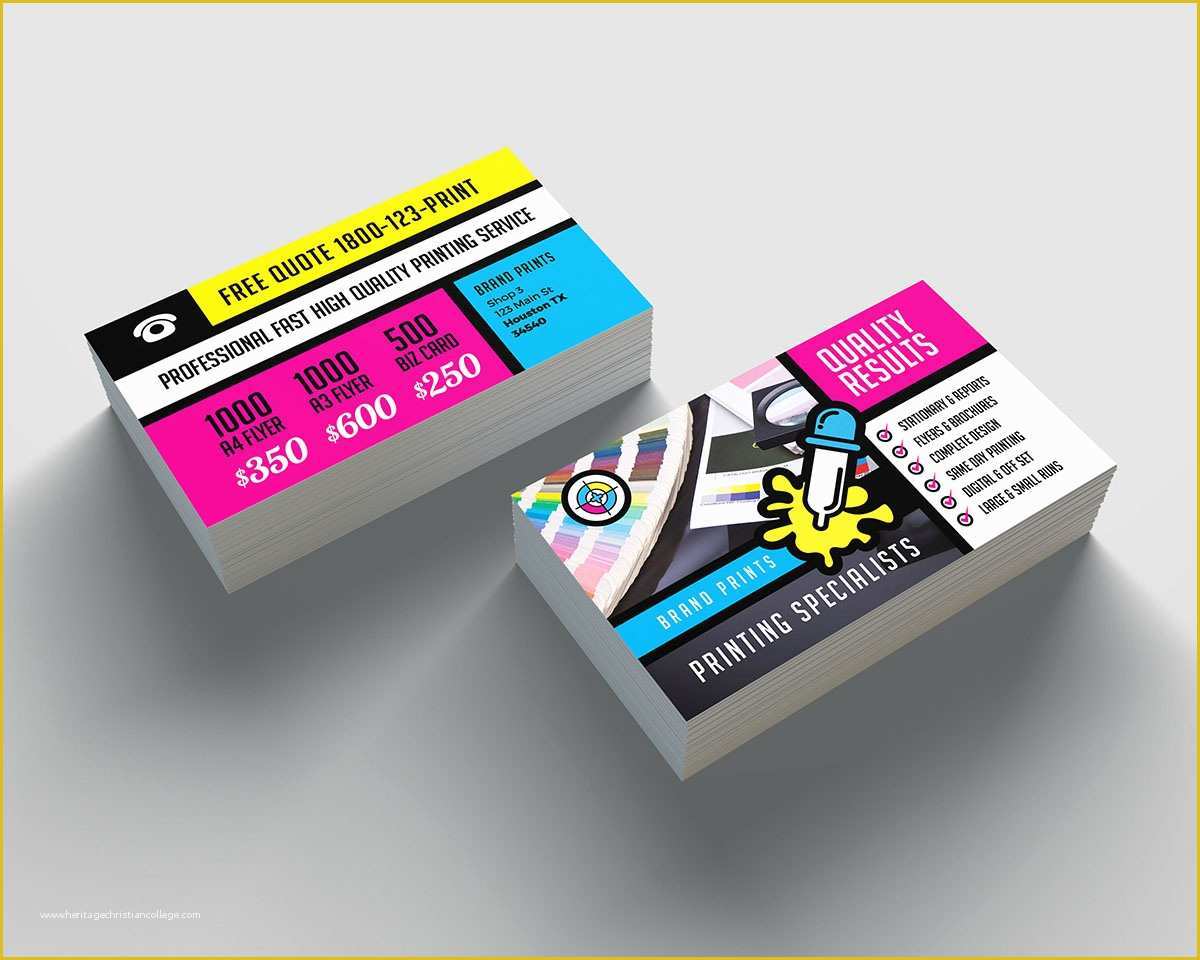 Free Business Card Templates Of Free Print Shop Template For Local 