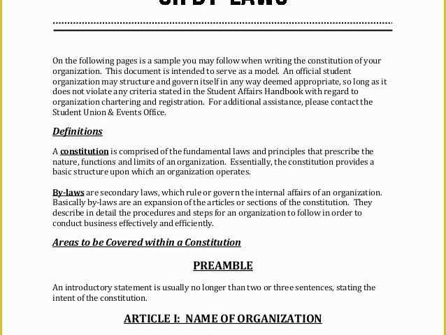 Free bylaws Template Of Creating A Constitution or by Laws