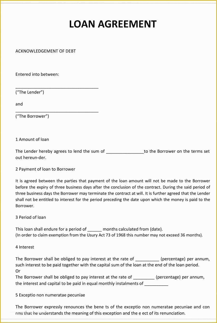 Free Car Loan Agreement Template Of 40 Free Loan Agreement Templates 