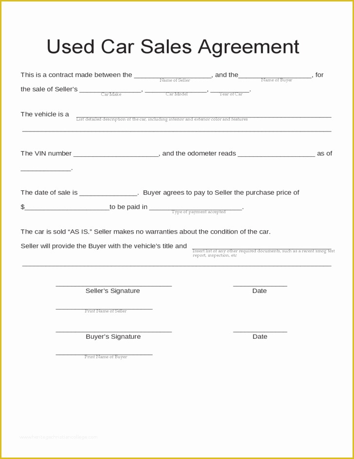 Free Car Payment Agreement Template