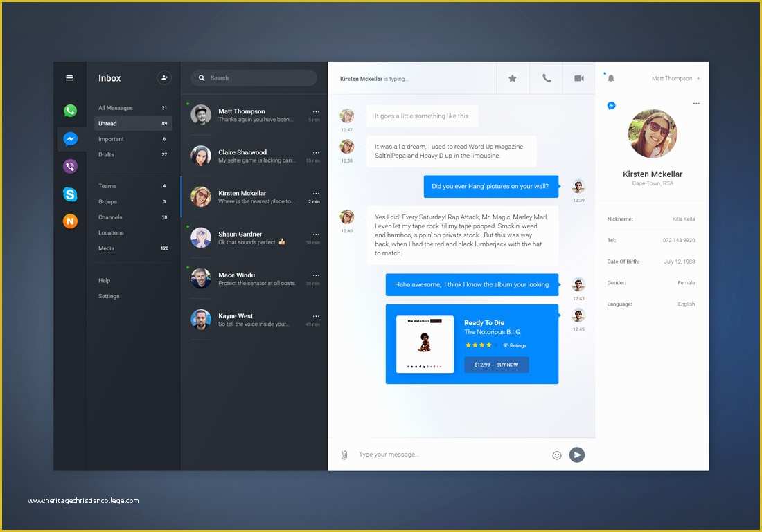 Free Chatting Website Templates Of Chat Messenger Application Ui 